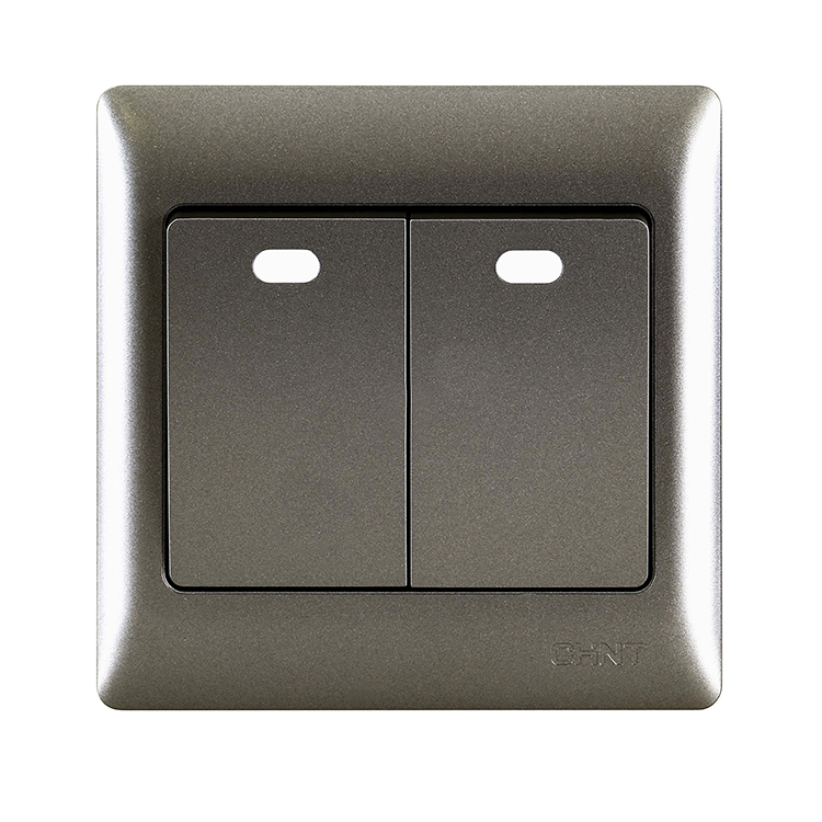 Bộ công tắc đôi 1 chiều CHINT NEW7-G00301A 10AX 250V