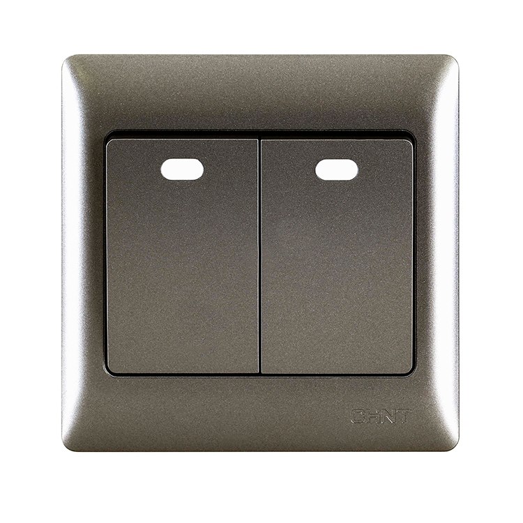 Công tắc đôi 1 chiều CHINT NEW7-G00301A 10AX 250V