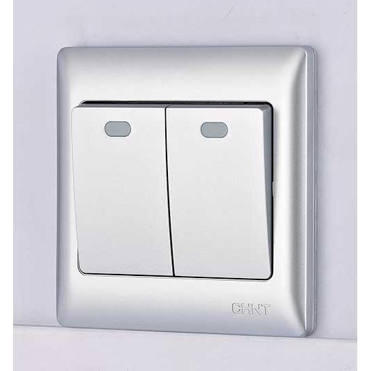 Bộ công tắc đôi 1 chiều CHINT NEW7-G00308A 10AX 250V