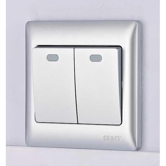 Công tắc đôi 1 chiều CHINT NEW7-G00308A 10AX 250V