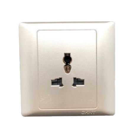 Bộ ổ cắm đơn đa năng CHINT NEW7-G123/X Champagne 10A 250V