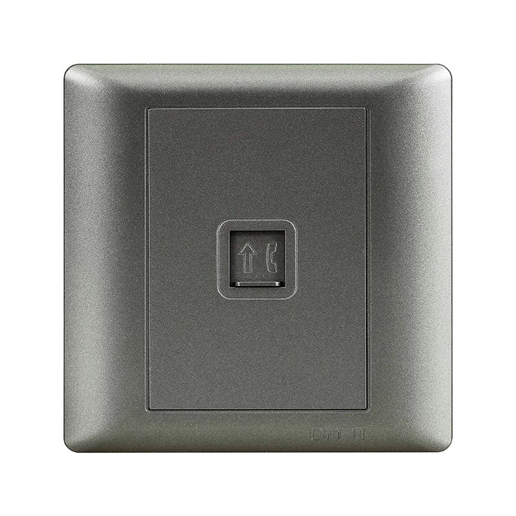 Bộ ổ cắm điện thoại đơn 4 lõi CHINT NEW7-G20301A Gray Black