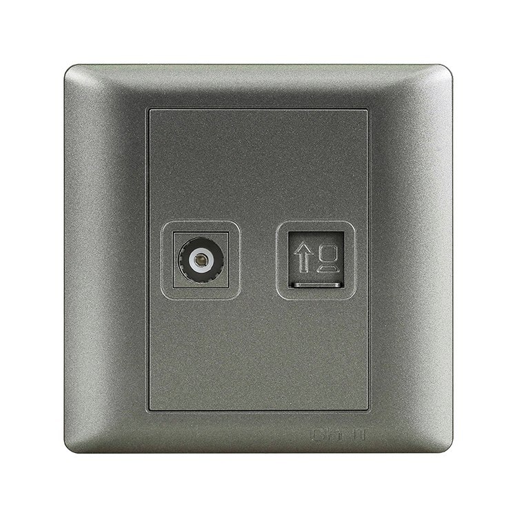 Ổ cắm Tivi, ổ cắm mạng Cat 5e CHINT NEW7-G21201A