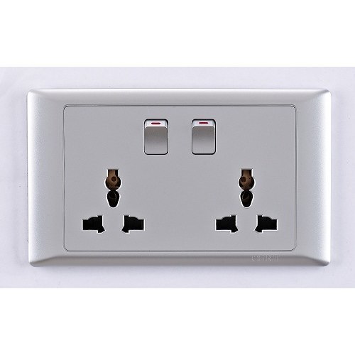 Ổ cắm đa năng đôi CHINT NEW7-G41928 12A 250V có công tắc