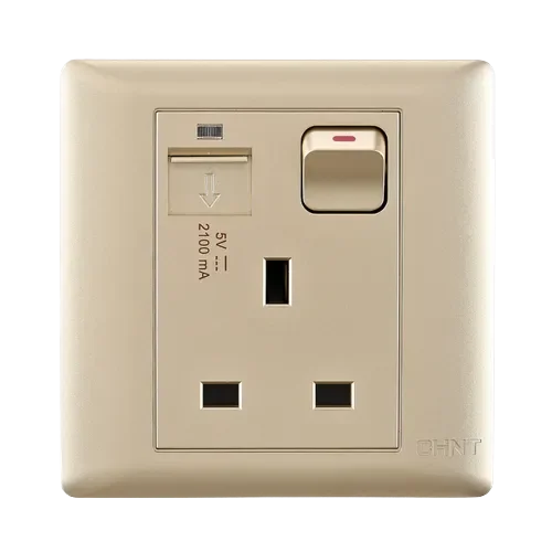 Ổ cắm đơn 3 chấu có USB CHINT NEW7-G42722