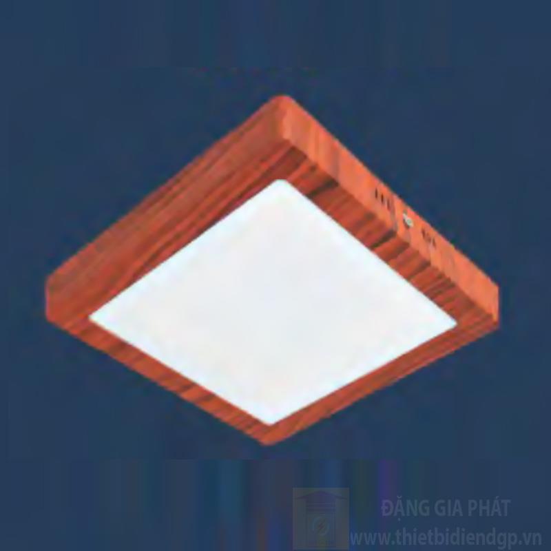 Đèn Downlight nổi trần Led vuông 24W, Ø300 - vỏ màu gỗ