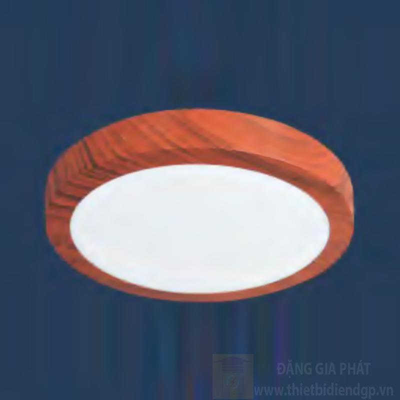 Đèn Downlight nổi trần Led Tròn 12W, Ø170 - vỏ màu gỗ