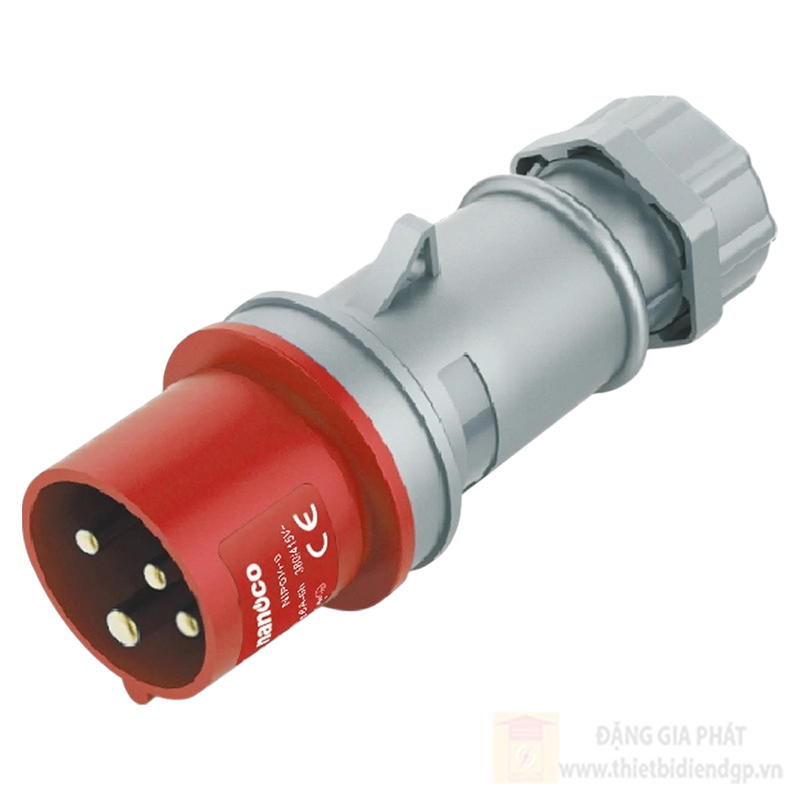 Phích cắm công nghiệp Nanoco 4P - 400V - 6H - IP44 di động loại không kín nước
