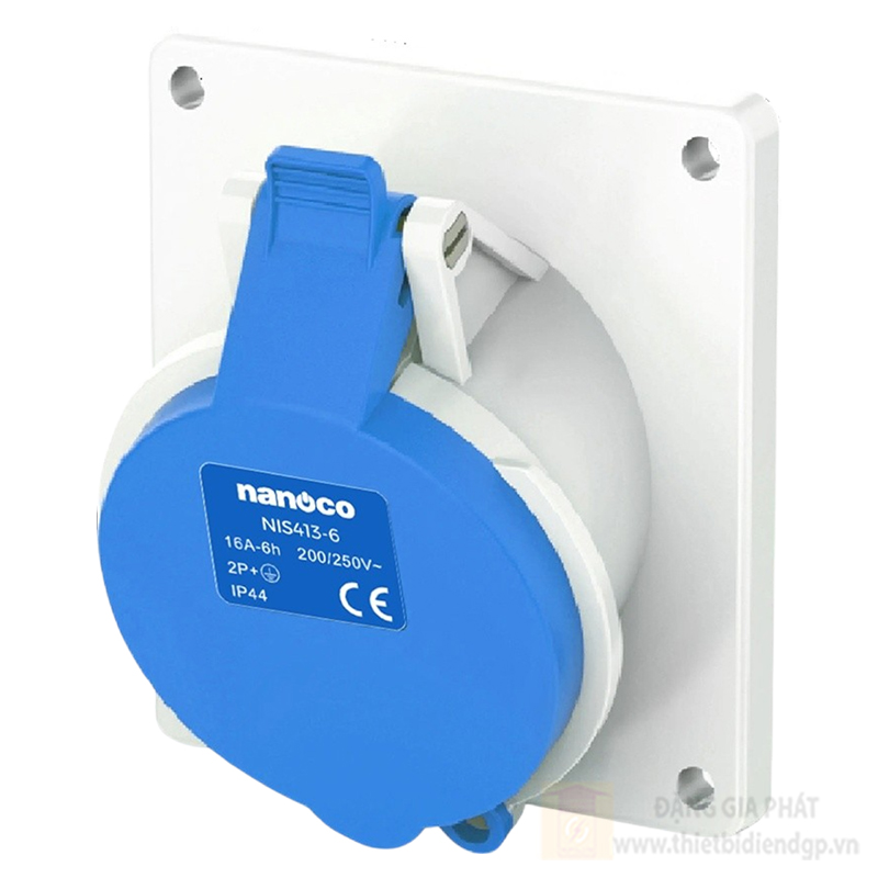 Ổ cắm công nghiệp âm loại không kín nước dạng nghiêng Nanoco