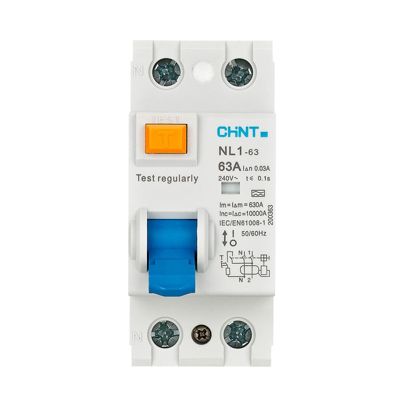 RCCB CHINT NL1-63 2P AC 10kA DBAX