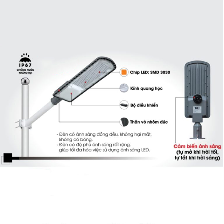 Đèn đường Led AC cảm biến ánh sáng Tiến Phát 100W