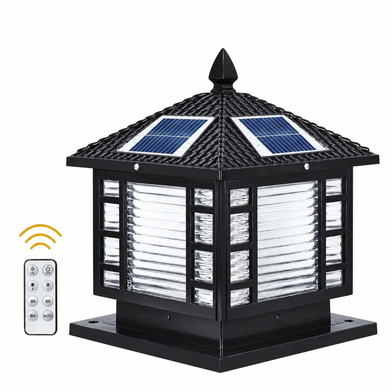 Đèn trụ cổng vuông NLMT Hufa E27