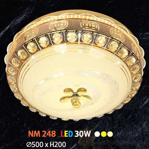 Đèn mâm tròn mica led 30W, Ø500 x H200, 3 màu ánh sáng