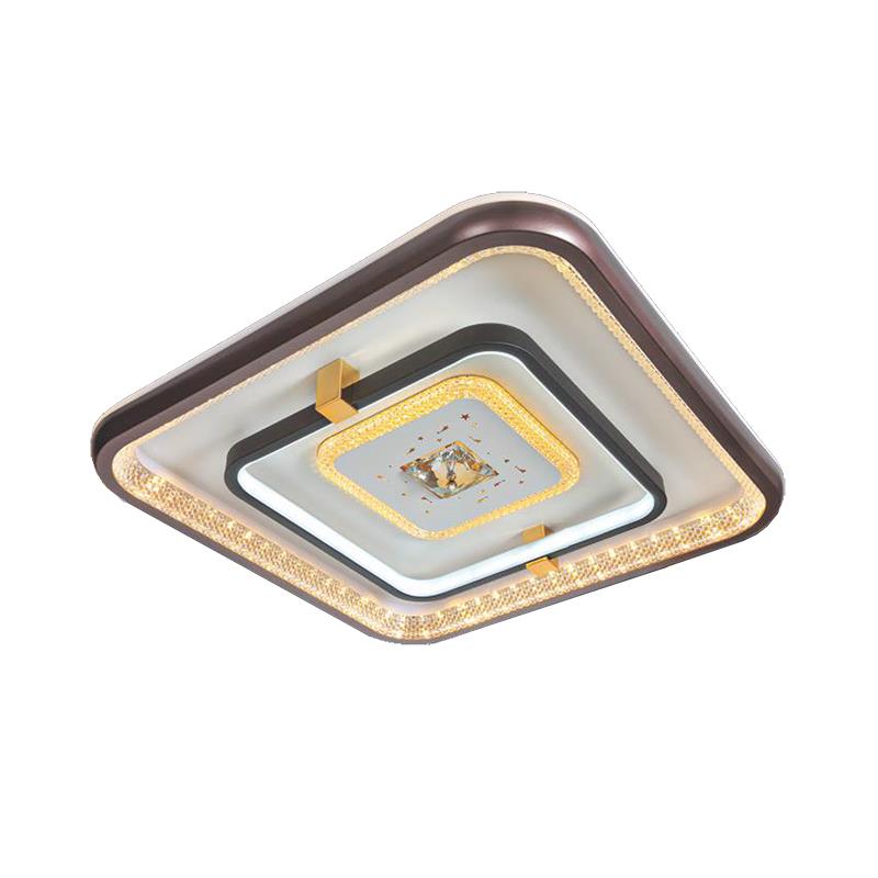 Đèn mâm ốp trần vuông mica Ø500*H100, Led 3 màu ánh sáng