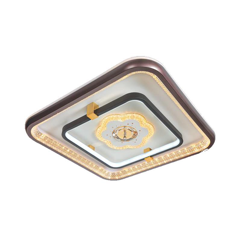 Đèn mâm ốp trần vuông mica Ø500*H100, Led 3 màu ánh sáng