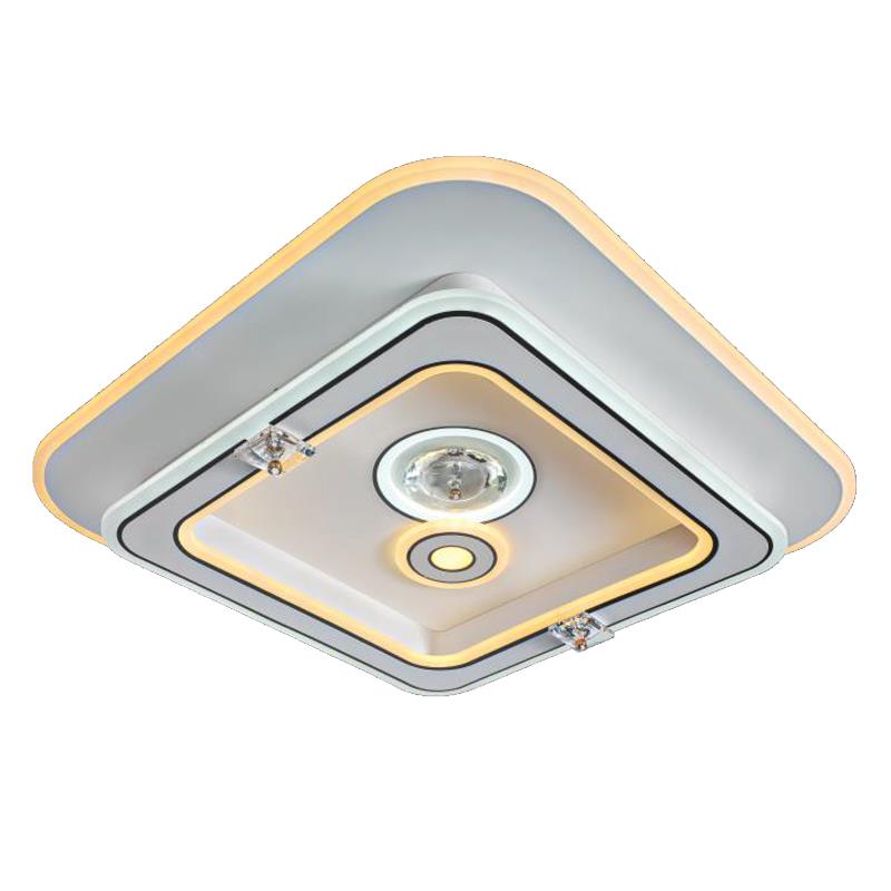Đèn mâm ốp trần vuông mica Ø500*H100, Led 3 màu ánh sáng