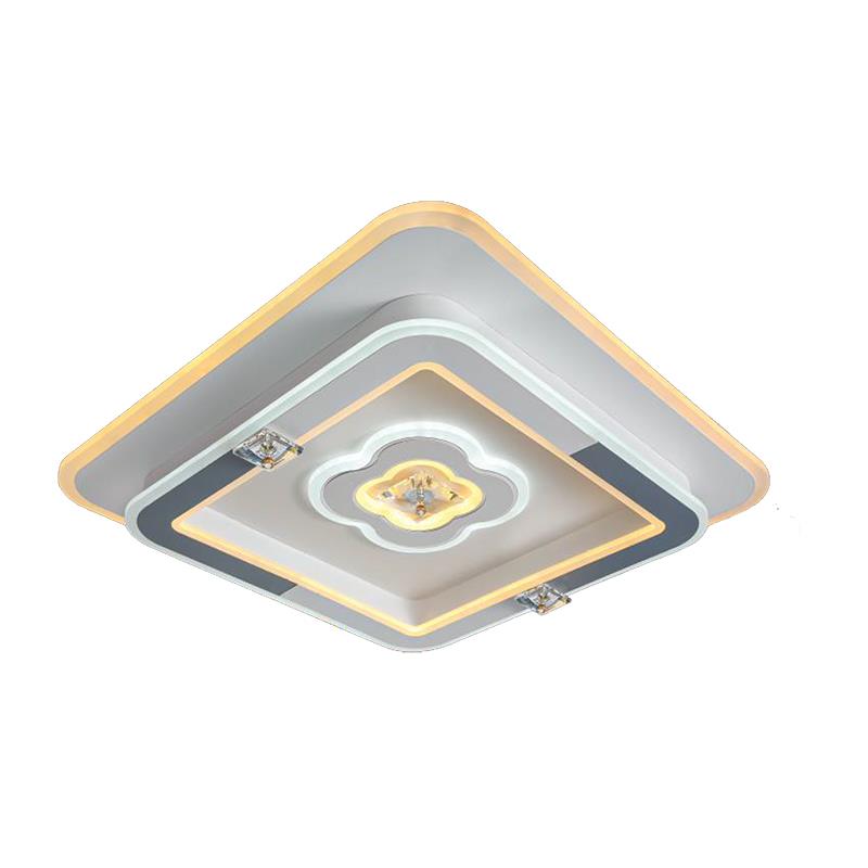 Đèn mâm ốp trần vuông mica Ø500*H100, Led 3 màu ánh sáng