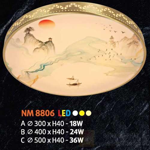 Đèn mâm tròn mica led 36W, Ø500 x H40, 3 màu ánh sáng