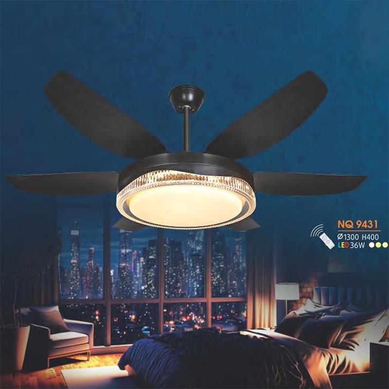 Quạt trần đèn Nam Long NetViet NQ 9431 3 màu ánh sáng