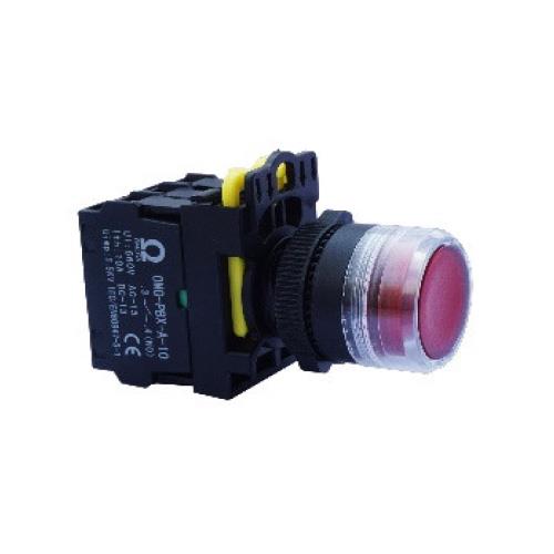 Nút nhấn nhả Ø22 IP65 OMEGA (núm phẳng cao)