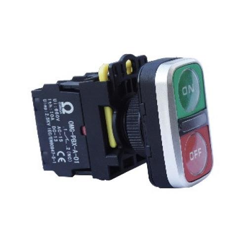 Nút nhấn nhả Ø22 IP65 OMEGA (núm Đôi có ký hiệu ON&OFF)