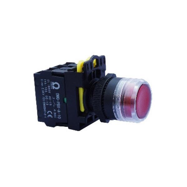Nút nhấn nhả Ø22 IP65 OMEGA (núm phẳng cao)
