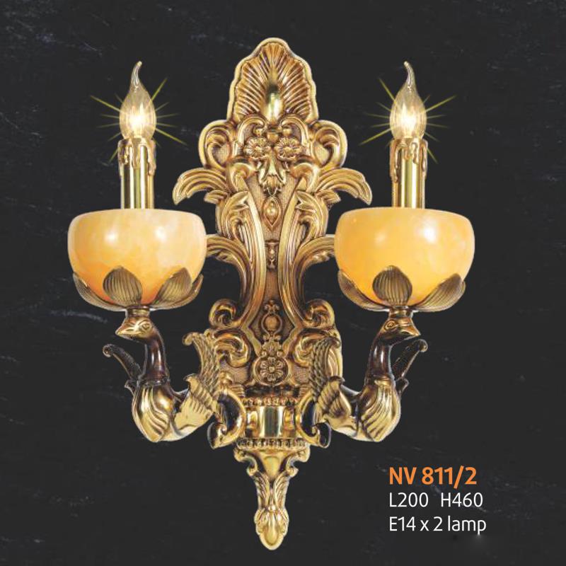 Đèn tường nến cổ điển L200*H460, E14*2 lamp
