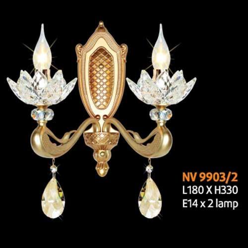 Đèn vách pha lê nến L180 x H330, E14 x 2 lamp