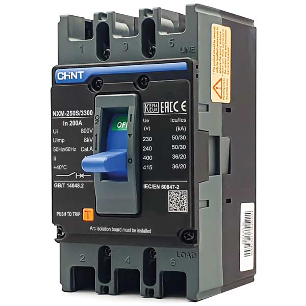 MCCB CHINT 3P NXM-400F/3300 bảo vệ quá tải và ngắn mạch.
