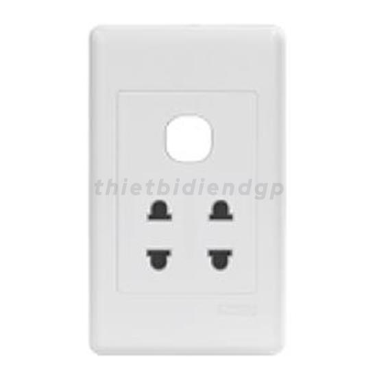 Ổ Cắm Đôi 2 Chấu + 1 Lỗ
