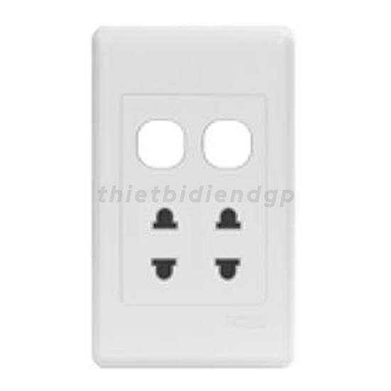 Ổ Cắm Đôi 2 Chấu + 2 Lỗ