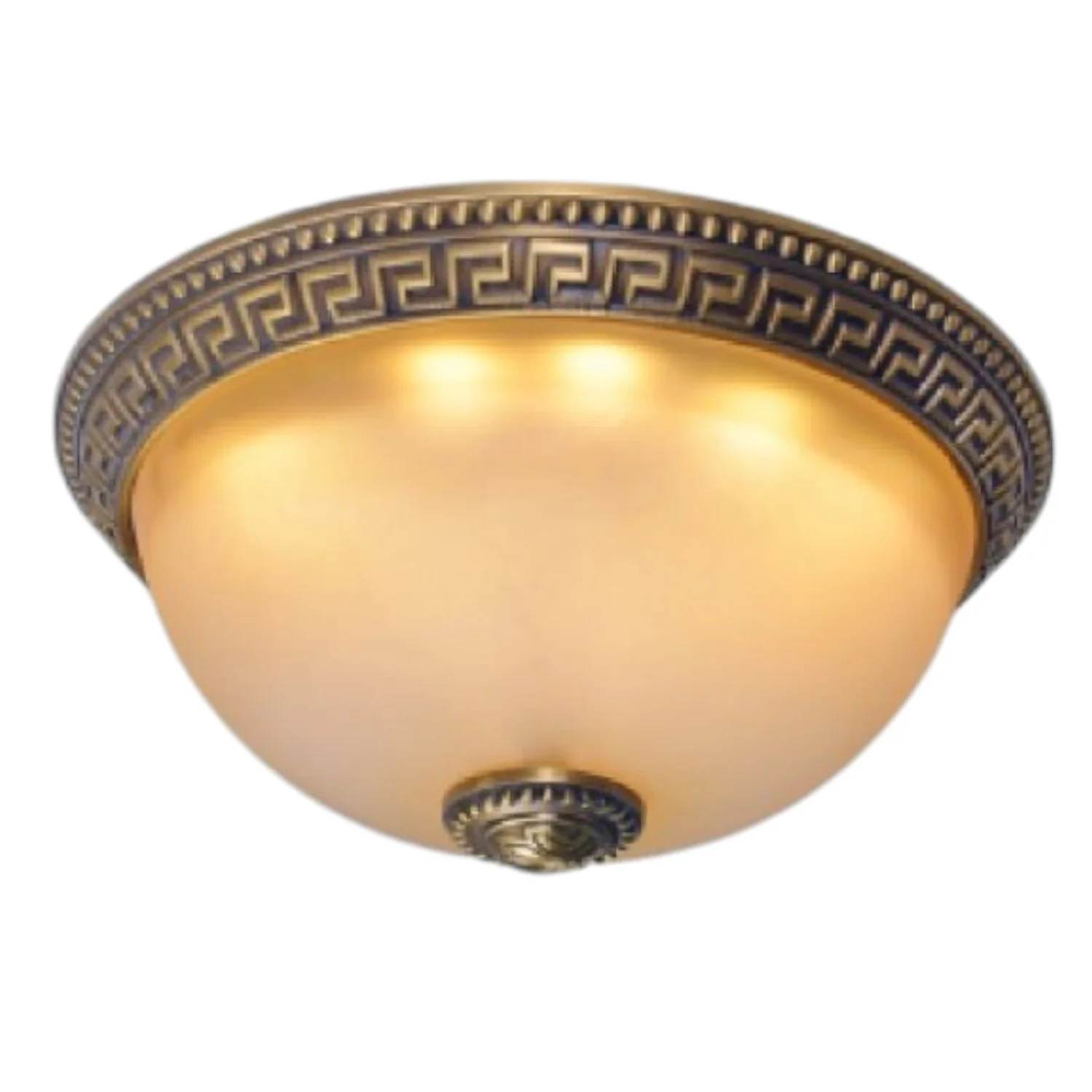 Đèn ốp trần đồng - chóa thủy tinh HUFA OD-3120, 3 chế độ ánh sáng