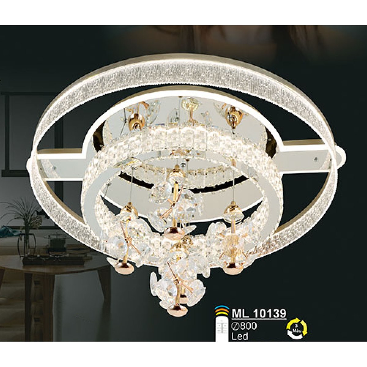 Đèn mâm LED Sano ML 10139 Ø800