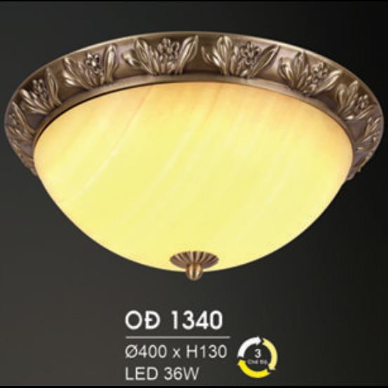 Đèn Ốp Trần Đồng Ø400*H130 Led 36W, 3 chế độ ánh sáng