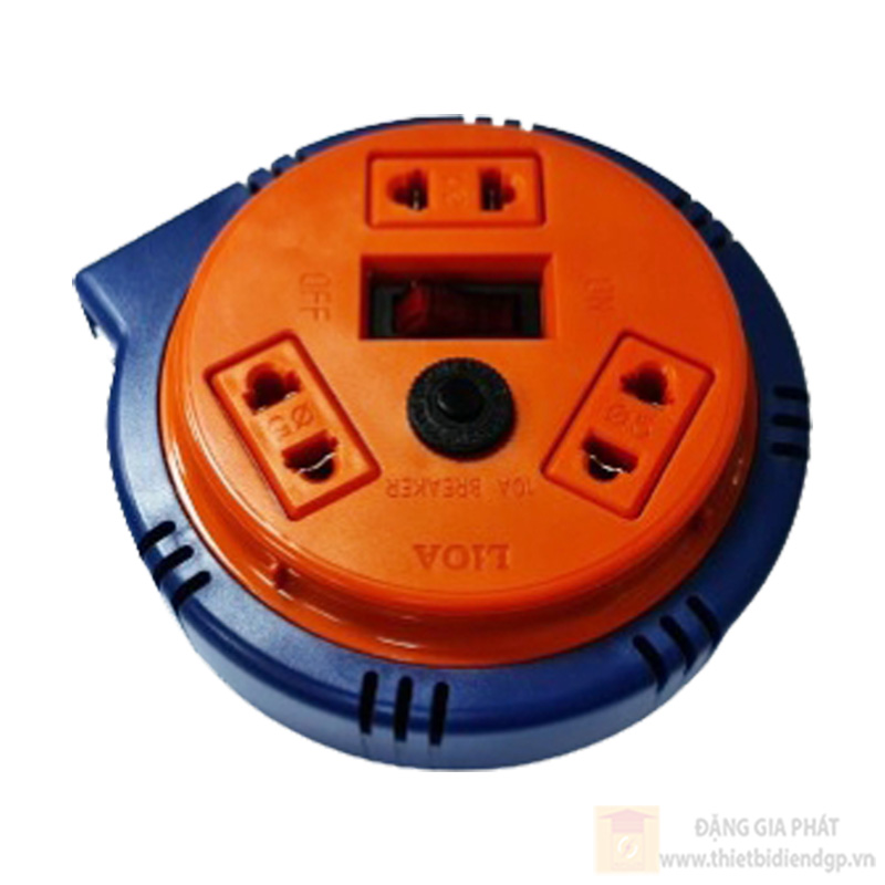 Ổ cắm kéo dài quay tay LiOA cuộn dây kín 3 mét 10A kiểu đĩa bay mini