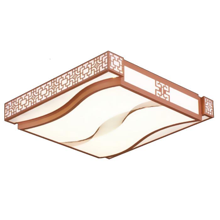Đèn Ốp Trần Vuông Gỗ Led 80W, Ø500*H100