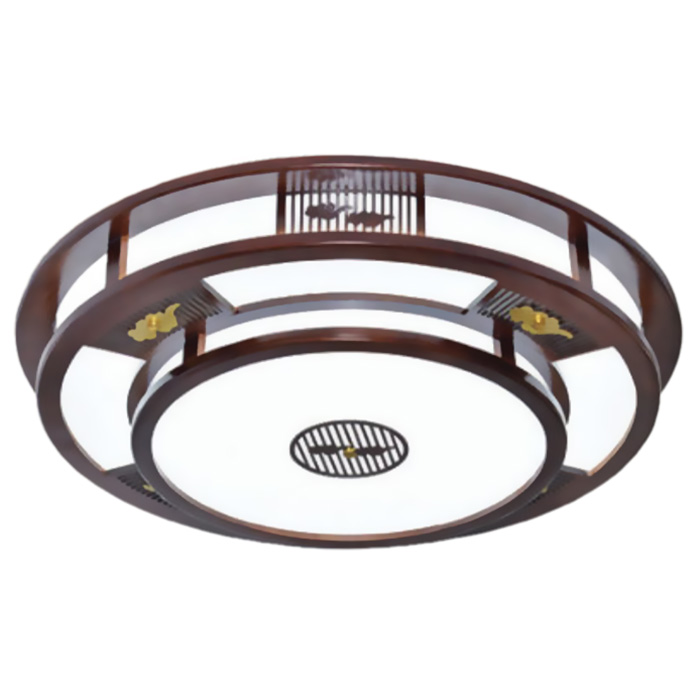Đèn mâm ốp trần gỗ Ø800*H130, Led 240W, 3 chế độ ánh sáng
