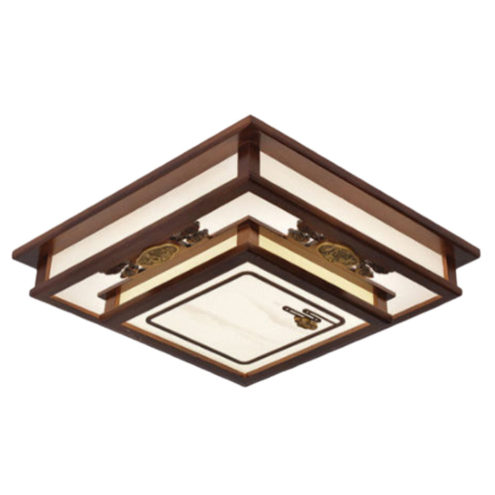 Đèn mâm ốp trần gỗ Ø550*H130, Led 80W, 3 chế độ ánh sáng