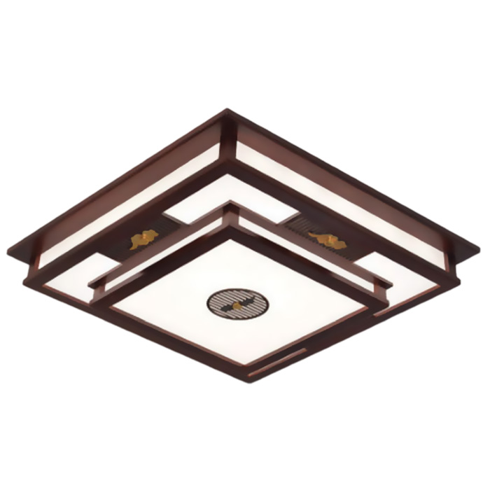 Đèn mâm ốp trần gỗ Ø550*H130, Led 80W, 3 chế độ ánh sáng