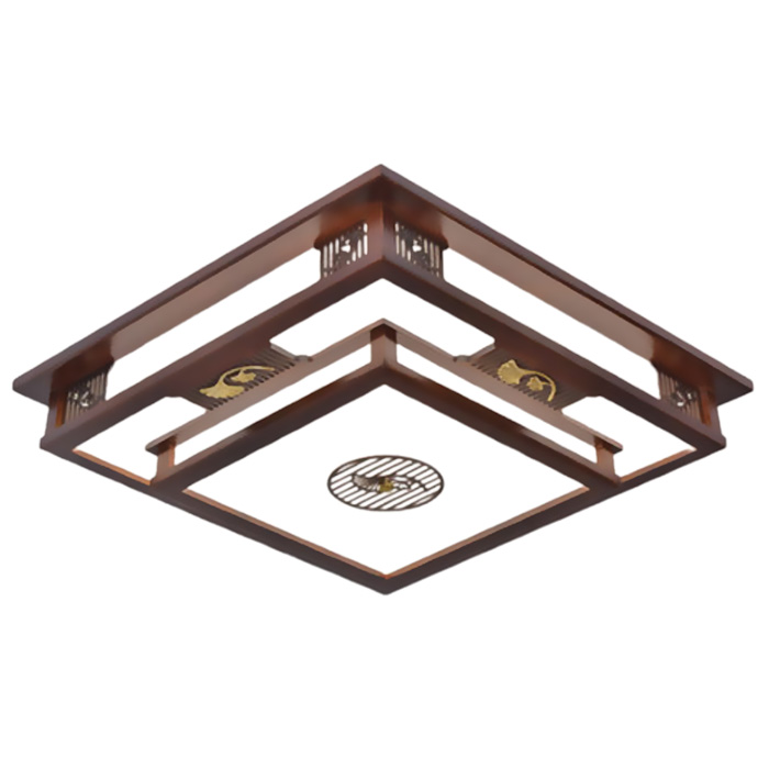 Đèn mâm ốp trần gỗ Ø550*H130, Led 80W, 3 chế độ ánh sáng