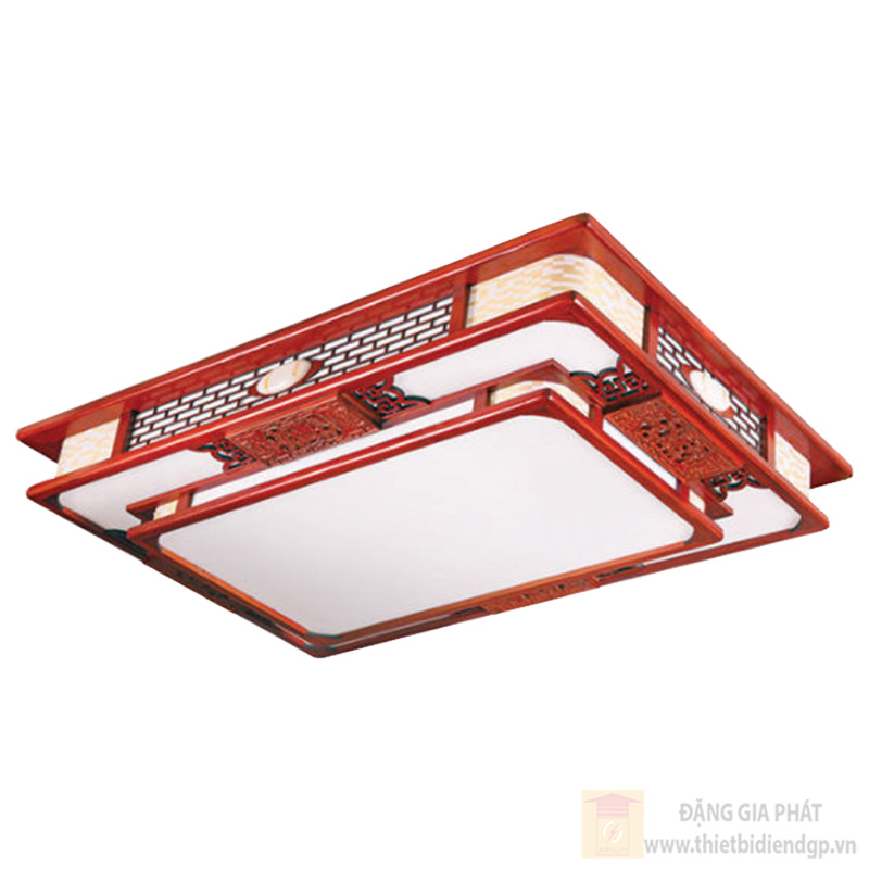 Đèn Ốp Trần Gỗ Vuông Ø1000*700*H170, Led 100W, 3 chế độ ánh sáng