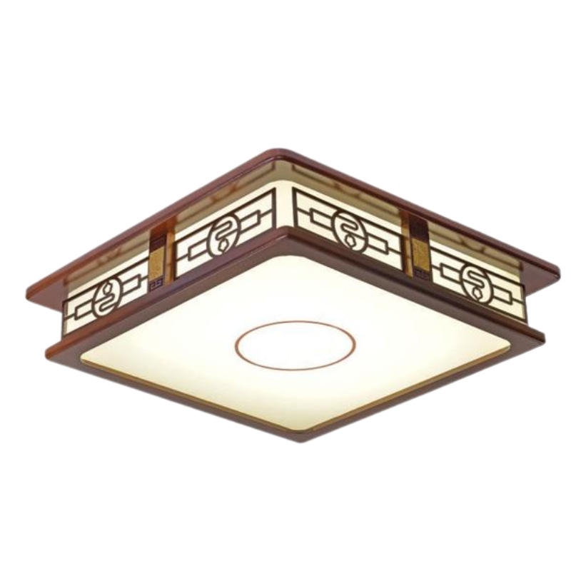 Đèn ốp trần gỗ Hufa Ø550*H100 - LED 80W, ánh sáng 3 chế độ