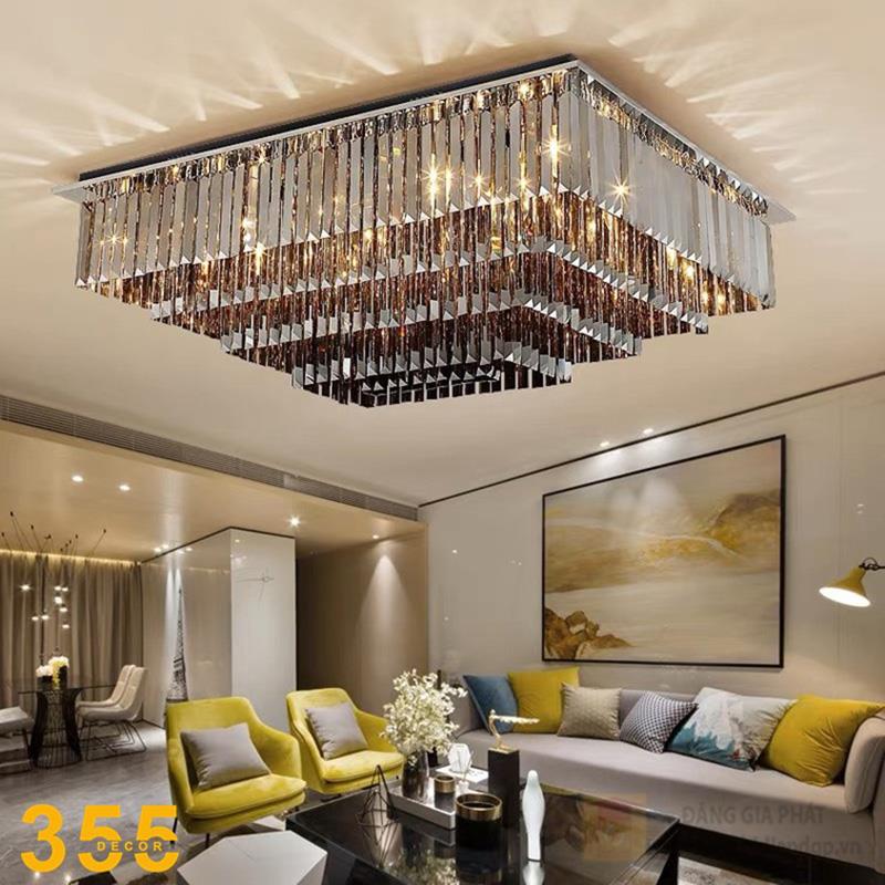 Đèn ốp trần pha lê LED 3 CĐ - 208W - L900*W700