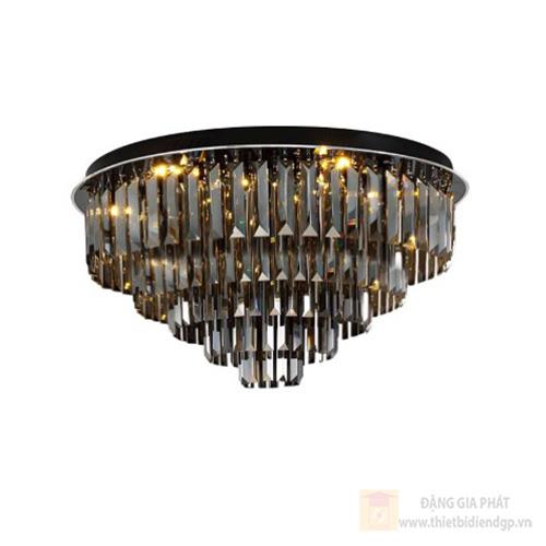Đèn ốp trần Pha Lê khói Ø600 - Led 3 CĐ