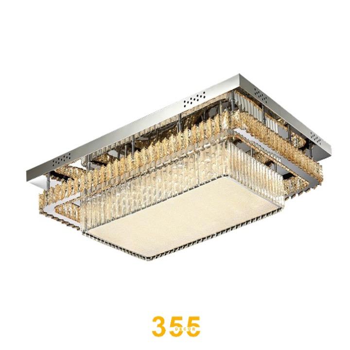 Đèn ốp trần pha lê K9 cao cấp W700*L900, Led 3 CĐ, có remote