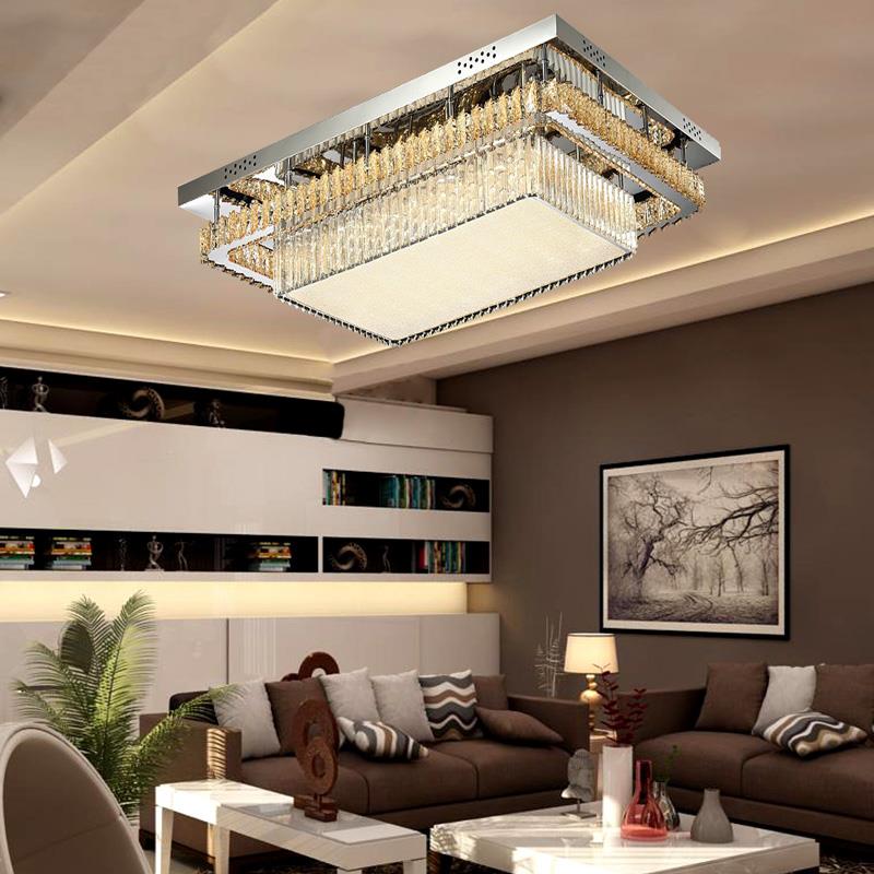 Đèn ốp trần pha lê K9 cao cấp W700*L900, Led 3 CĐ, có remote