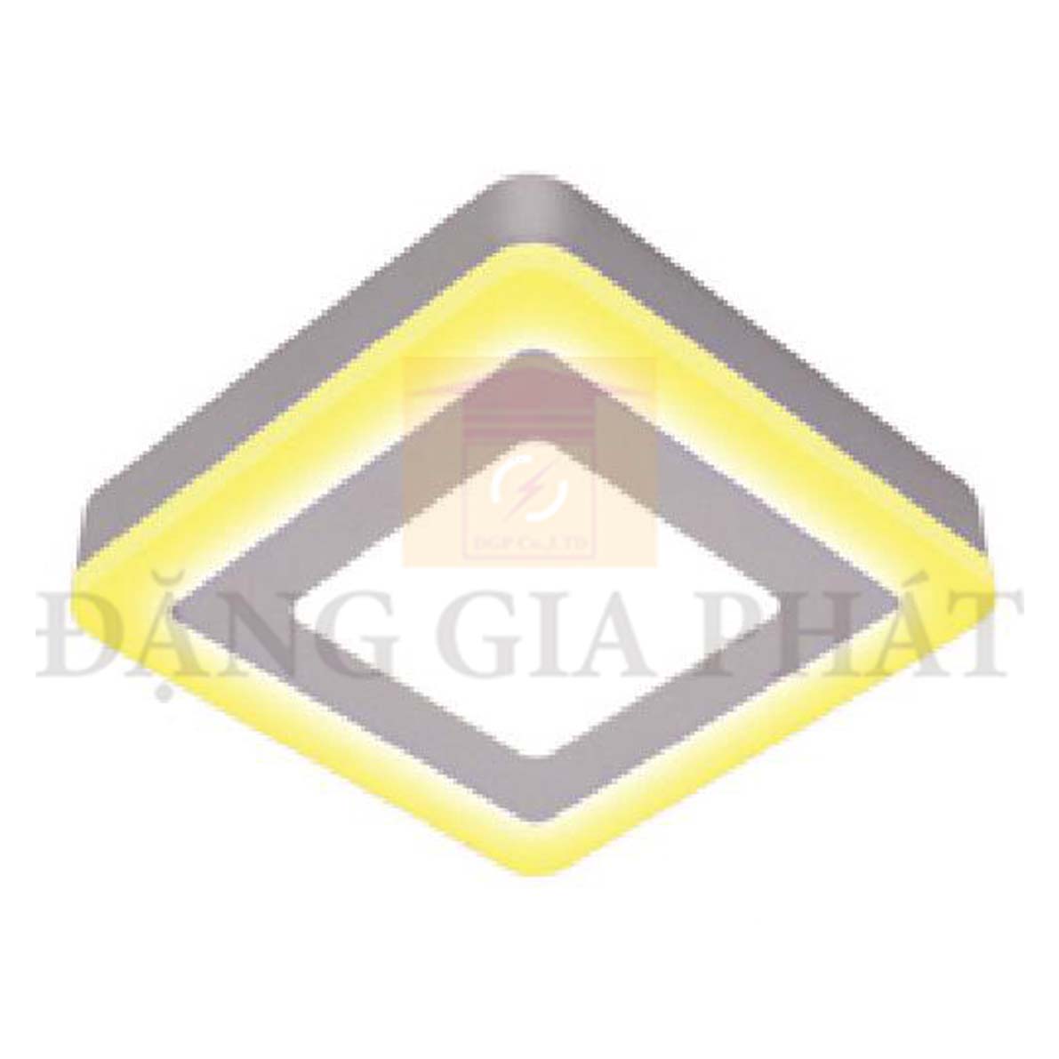 Đèn Mâm Ốp Nổi Vuông Viền Vàng Led Panel 3 Chế Độ