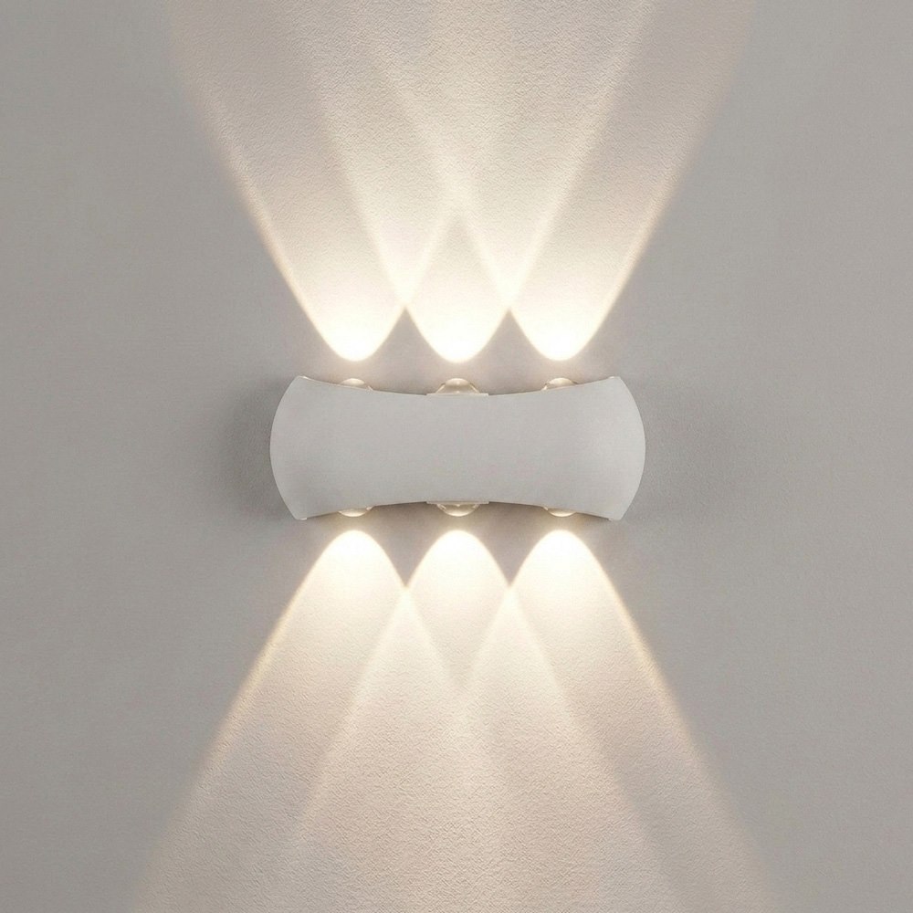 Đèn Led gắn tường ngoài trời KingLed LWA8032 Vỏ trắng-ánh sáng vàng