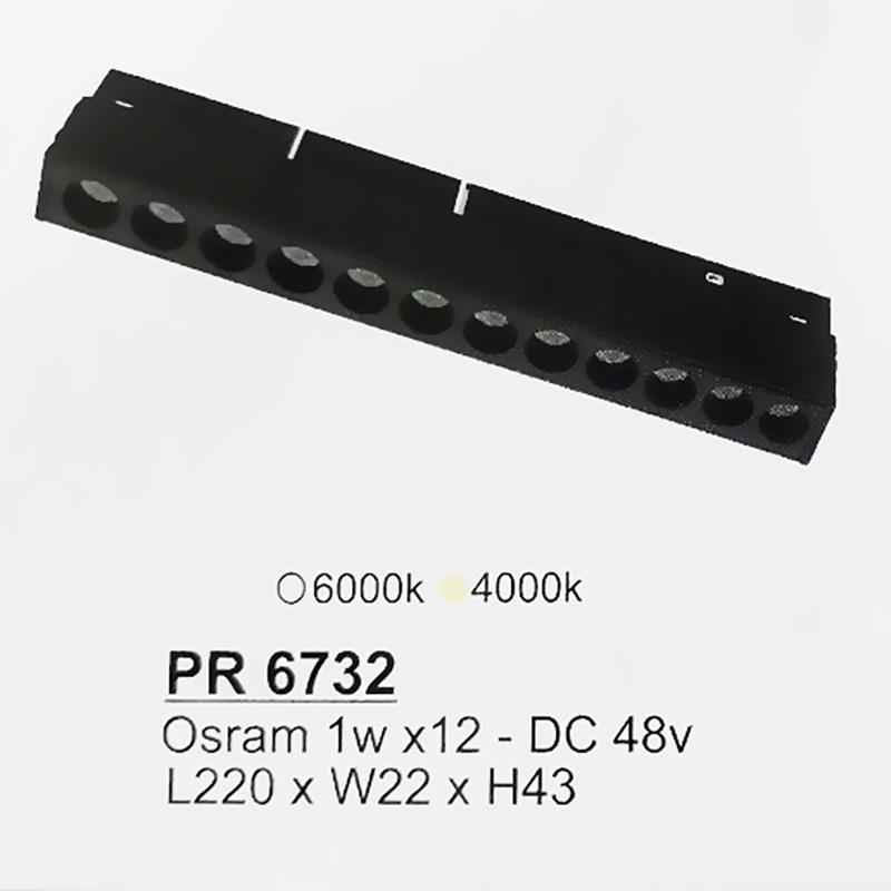 Đèn ray nam châm Sano L220*W22*H43 - Osram 1W*12 - DC 48V