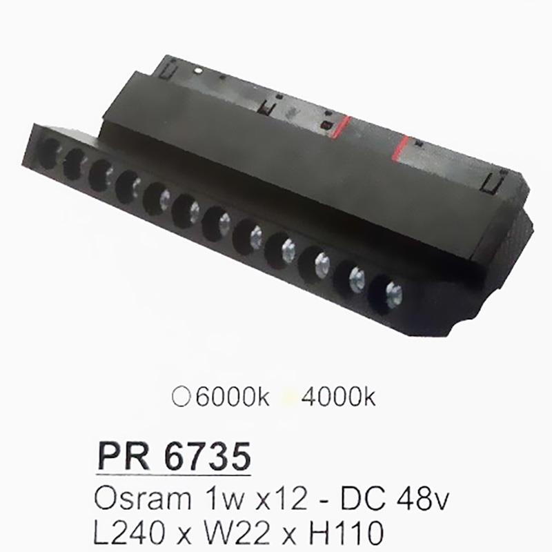 Đèn ray nam châm Sano L240*W22*H110 - Osram 1W*12 - DC 48V